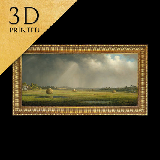 Newburyport Meadows by Martin Johnson Heade, 3d Printed with texture and brush strokes looks like original oil-painting, code:197