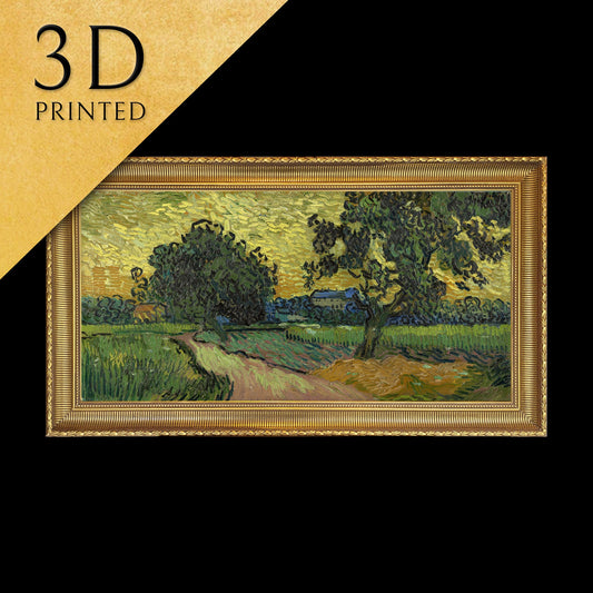 Landscape at Twilight by Vincent Van Gogh, 3d Printed with texture and brush strokes looks like original oil-painting, code:223
