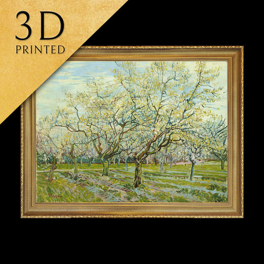 The White Orchard by Vincent Van Gogh, 3d Printed with texture and brush strokes looks like original oil-painting, code:228