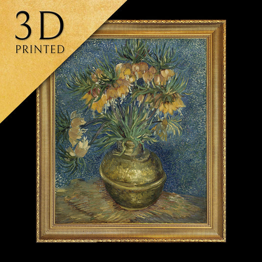 Imperial Fritillaries by Vincent Van Gogh, 3d Printed with texture and brush strokes looks like original oil-painting, code:165