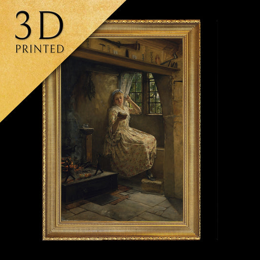 A Cosey Corner by Frank Millet, 3d Printed with texture and brush strokes looks like original oil-painting, code:214