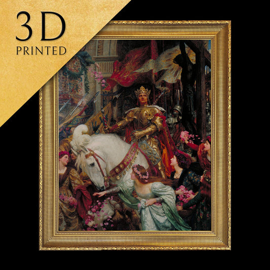 The Two Crowns by Frank Dicksee, 3d Printed with texture and brush strokes looks like original oil-painting, code:258