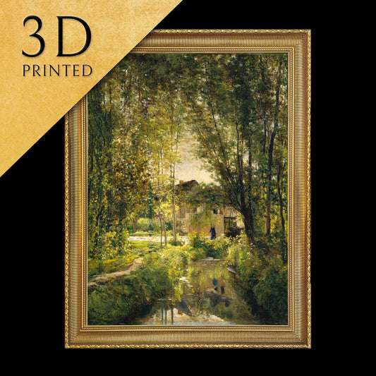Landscape by Charles-François Daubigny, 3d Printed with texture and brush strokes looks like original oil-painting, code:168