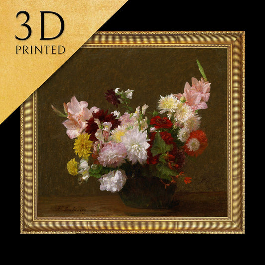 Flowers by Victoria Dubourg, 3d Printed with texture and brush strokes looks like original oil-painting, code:336