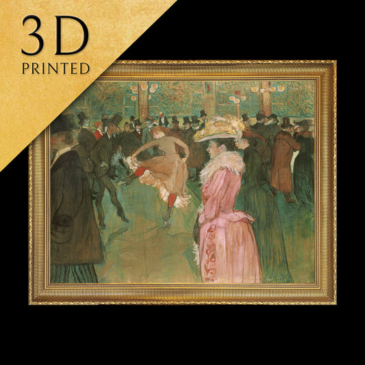 Lautrec-At the Moulin Rouge by Henri de Toulouse, 3d Printed with texture and brush strokes looks like original oil-painting, code:338
