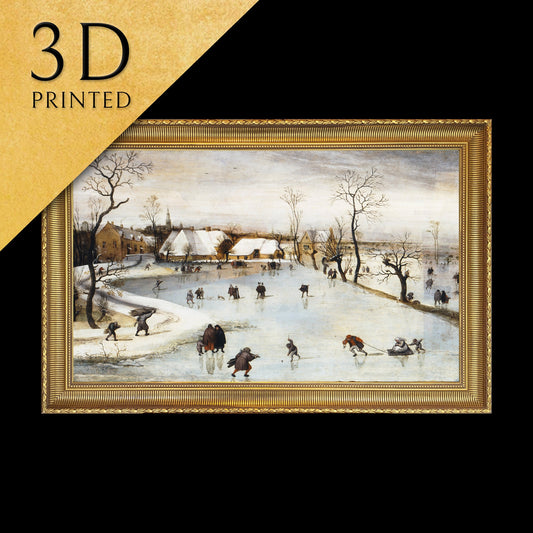 The Winter by Jacob Grimmer, 3d Printed with texture and brush strokes looks like original oil-painting,, code:351