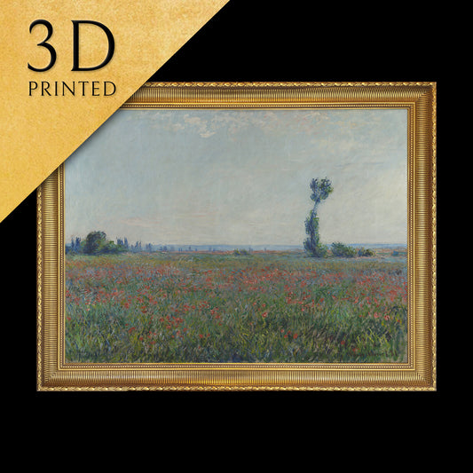Champ de coquelicots by Claude Monet, 3d Printed with texture and brush strokes looks like original oil-painting, code:367