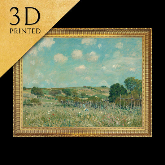 Meadow by Alfred Sisley, 3d Printed with texture and brush strokes looks like original oil-painting, code:300