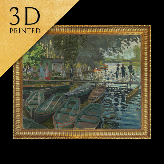 Bathers at La Grenouillère by Claude Monet, 3d Printed with texture and brush strokes looks like original oil-painting, code:378