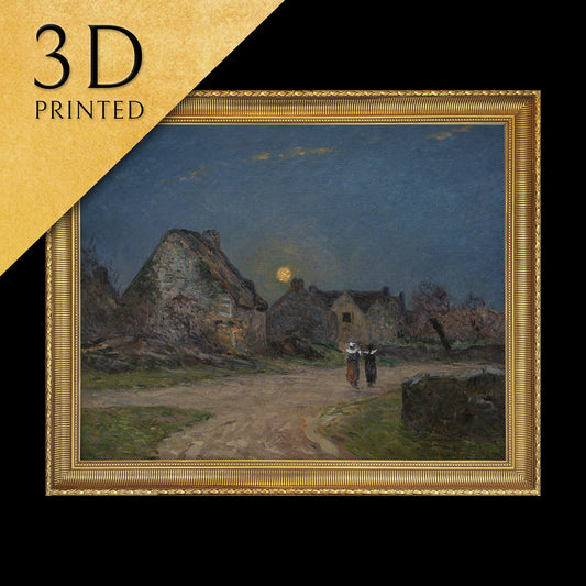 Lever de lune en Bretagne by Maxime Maufra, 3d Printed with texture and brush strokes looks like original oil-painting, code:384