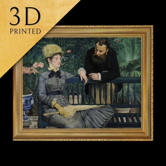 In the Conservatory by Édouard Manet, 3d Printed with texture and brush strokes looks like original oil-painting, code:388