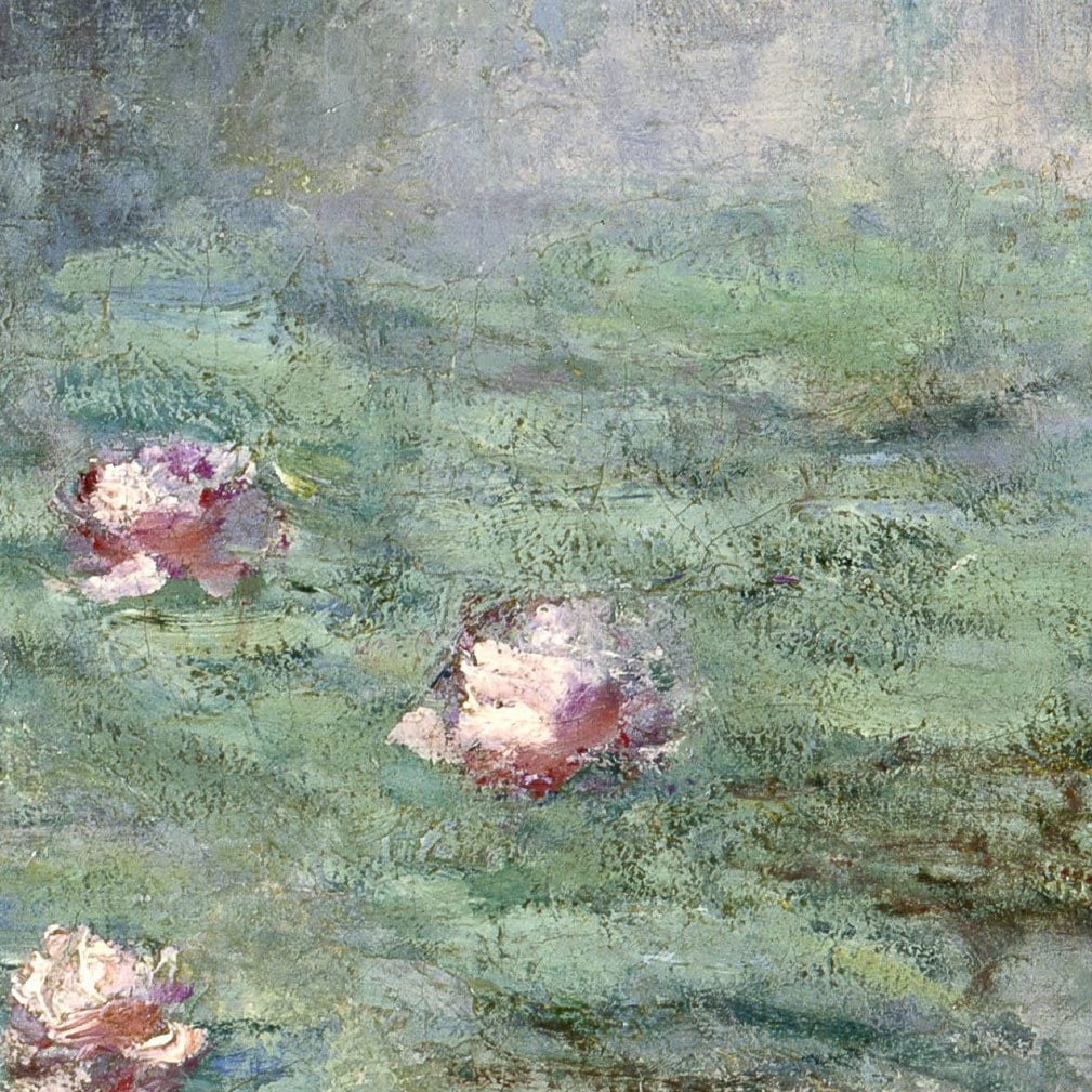 Pond with Water Lilies by Claude Monet, 3d Printed with texture and brush strokes looks like original oil-painting, code:008