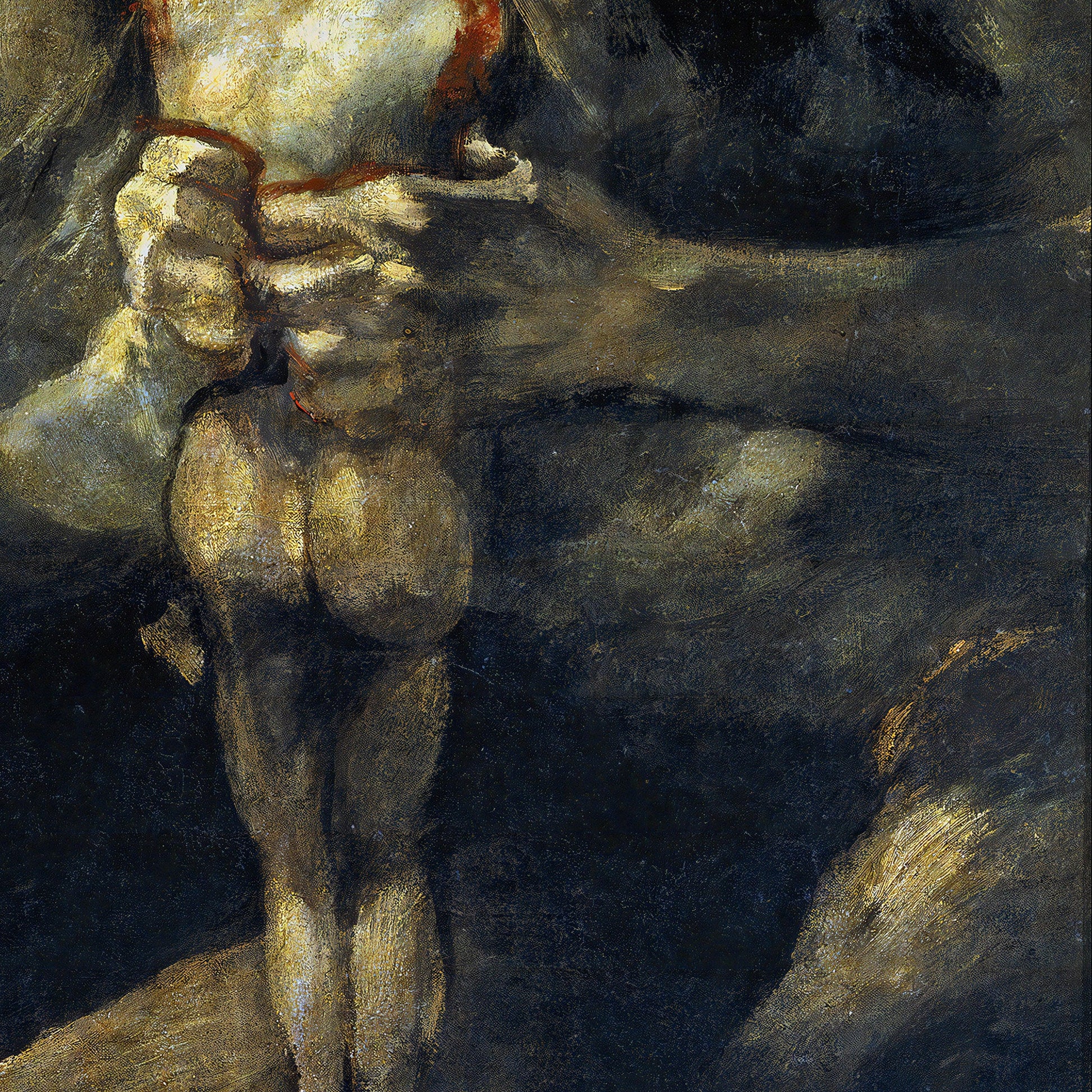 Saturn by Francisco de Goya, 3d Printed with texture and brush strokes looks like original oil-painting, code:468