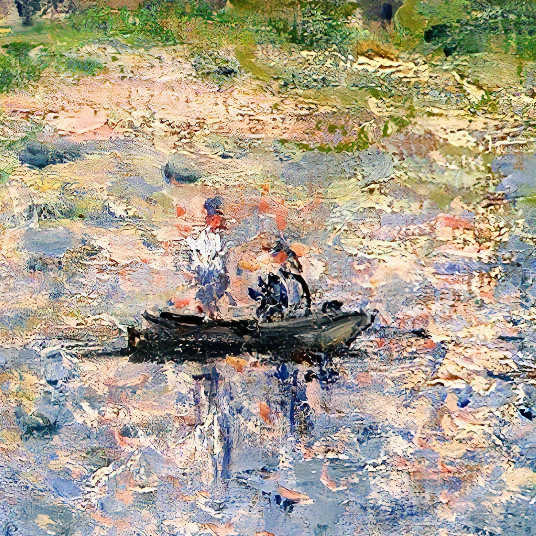 Vetheuil in Summer by Claude Monet, 3d Printed with texture and brush strokes looks like original oil-painting, code:022