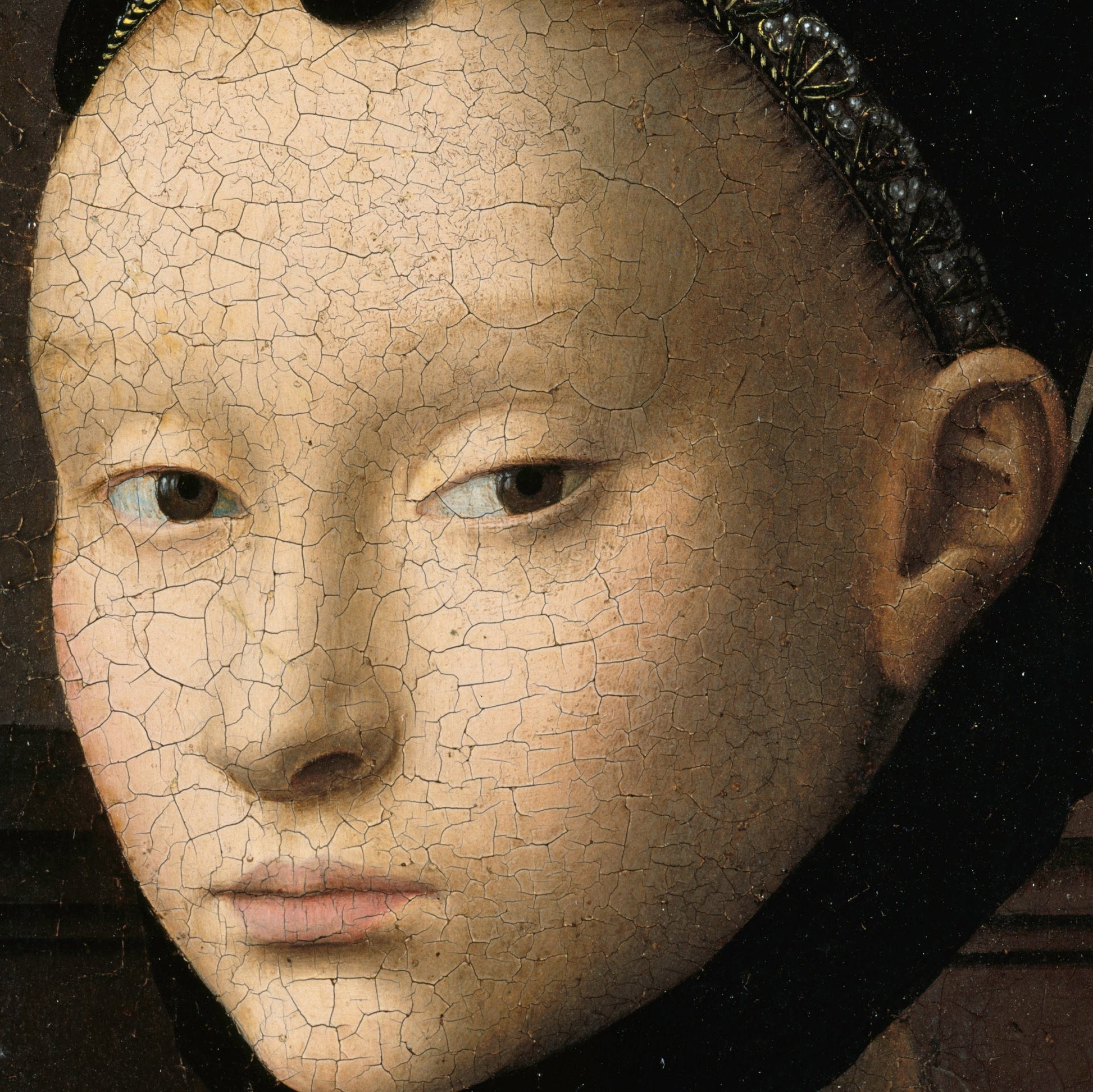 Portrait of a Young Woman by Petrus Christus, 3d Printed with texture and brush strokes looks like original oil-painting, code:038