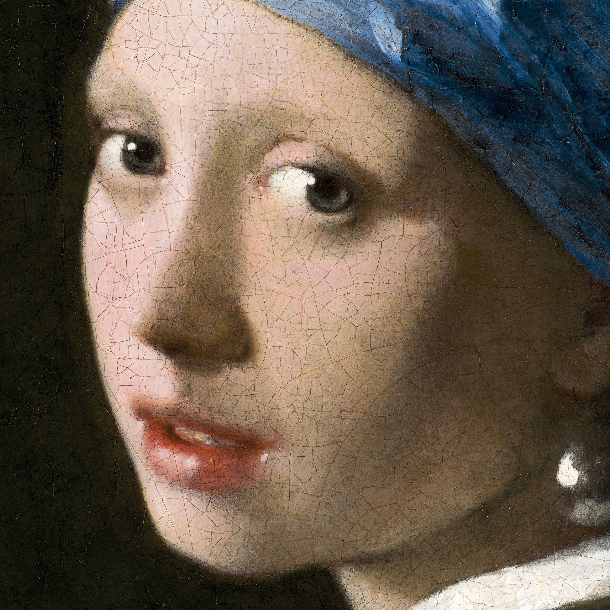 Girl with a Pearl Earring by Johannes Vermeer, 3d Printed with texture and brush strokes looks like original oil-painting, code:039