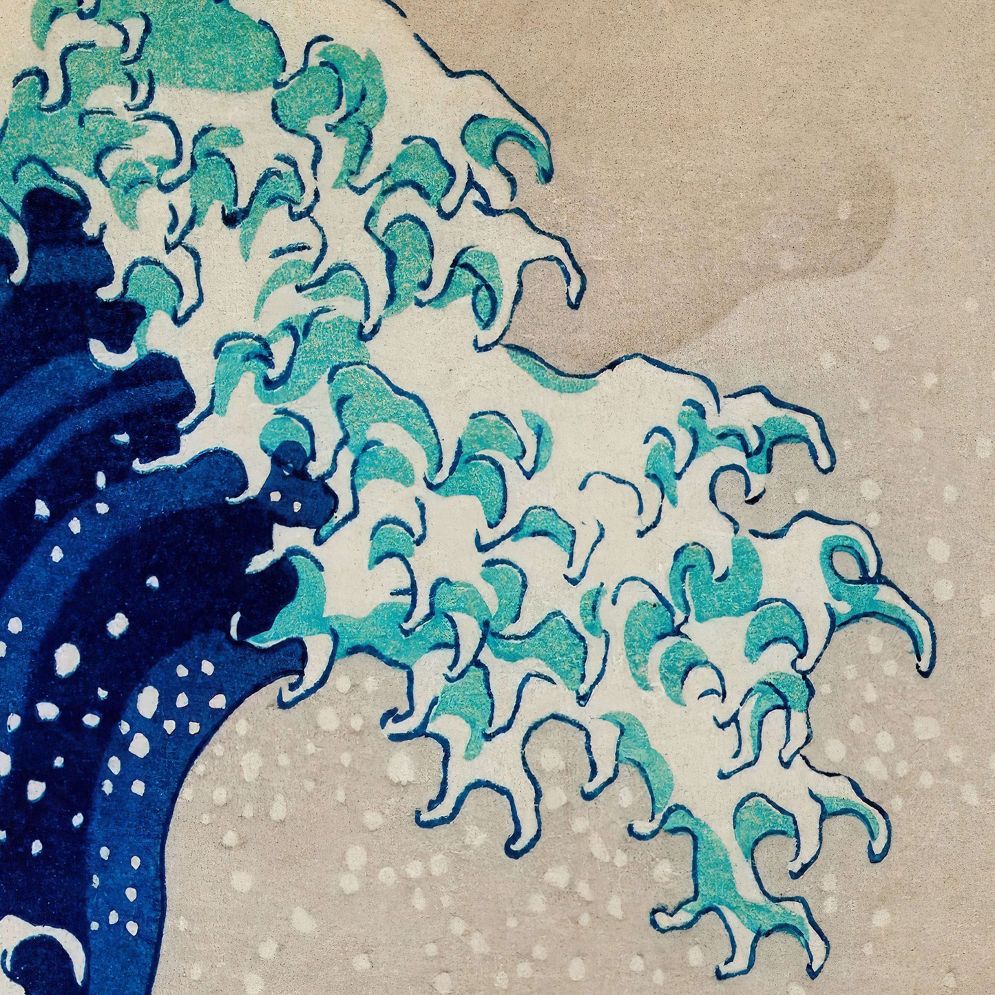 Kanagawa Oki Nami Ura by Katsushika Hokusai, 3d Printed with texture and brush strokes looks like original oil-painting, code:045