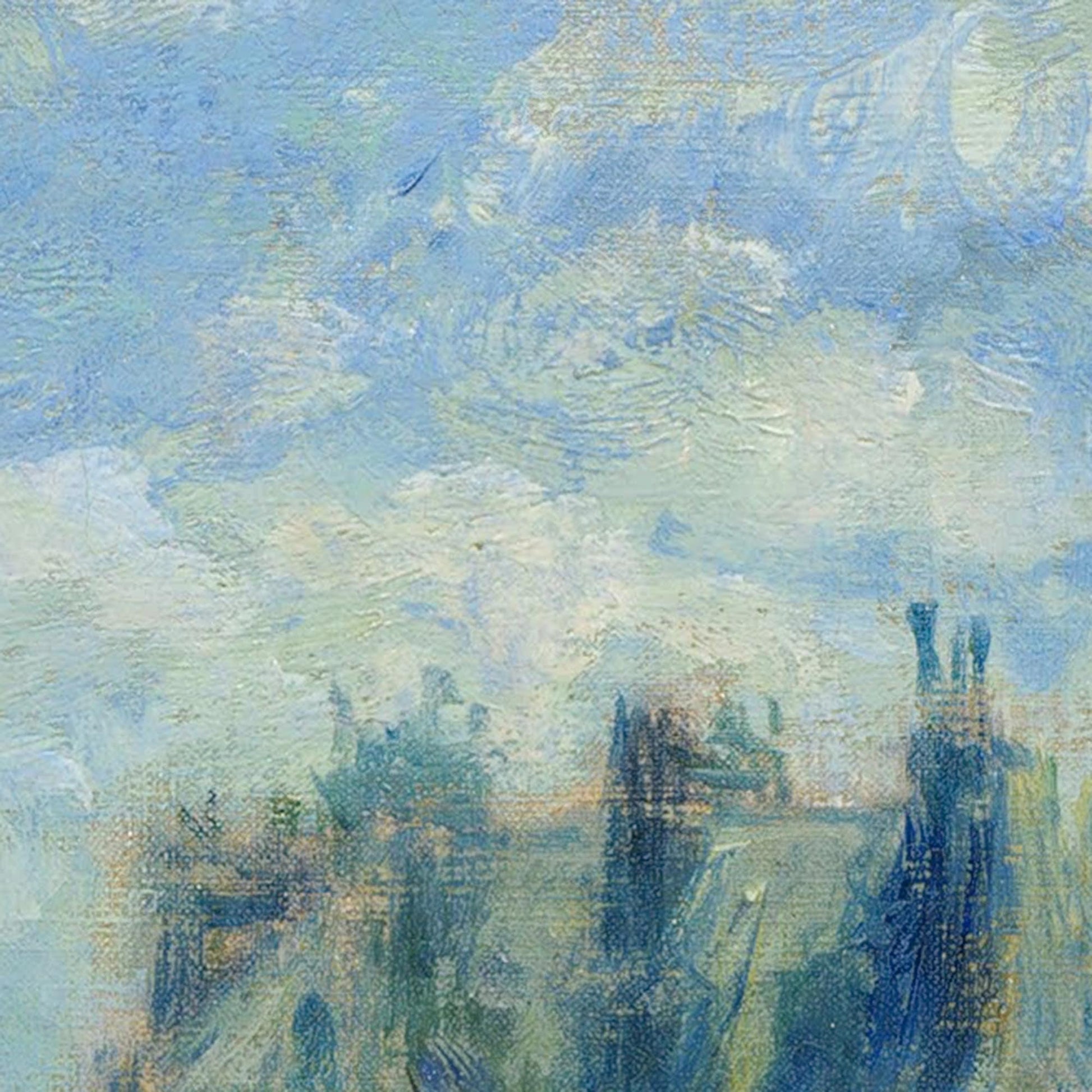 Pont Neuf by Auguste Renoir, 3d Printed with texture and brush strokes looks like original oil-painting, code:437