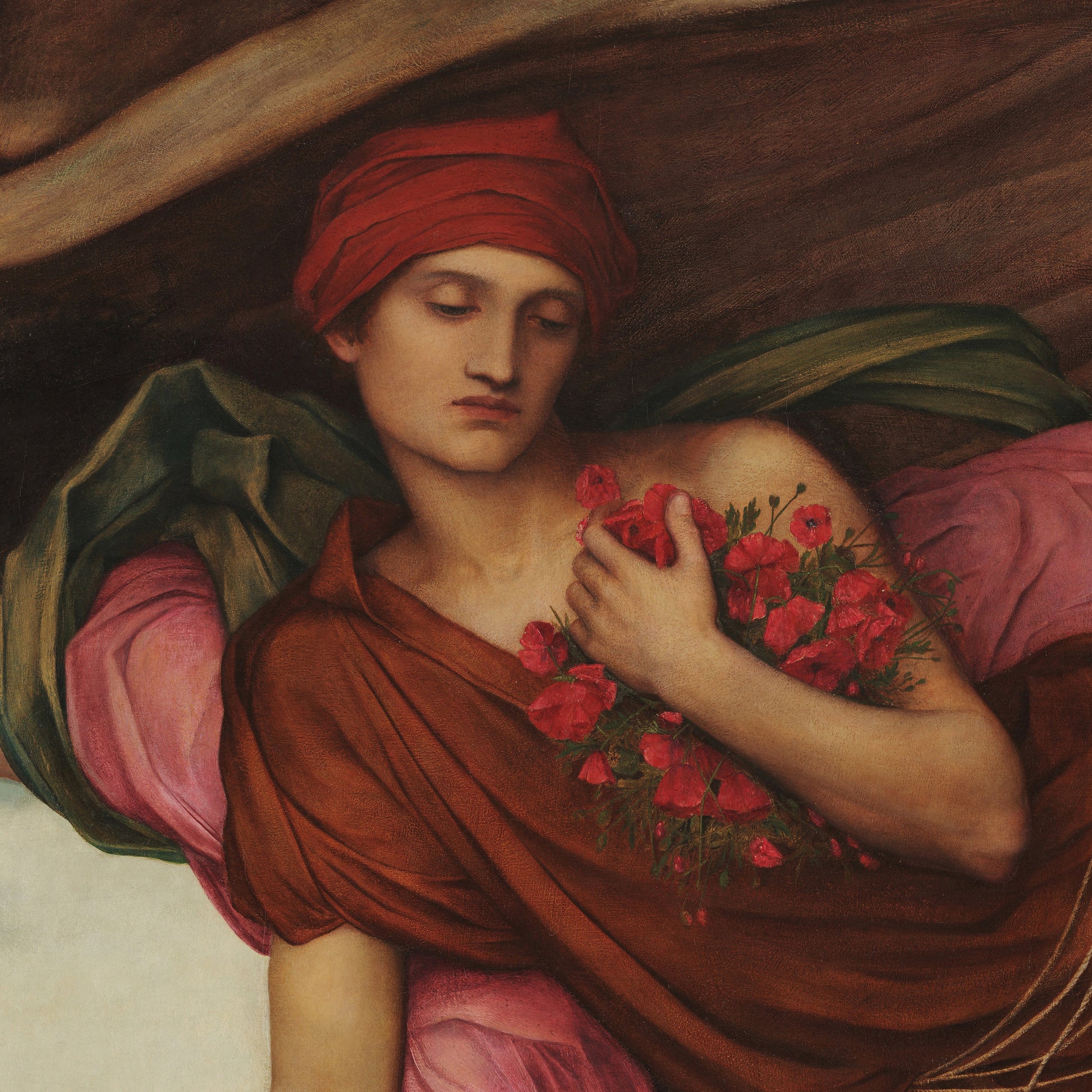 Night and Sleep by Evelyn De Morgan, 3d Printed with texture and brush strokes looks like original oil-painting, code:100