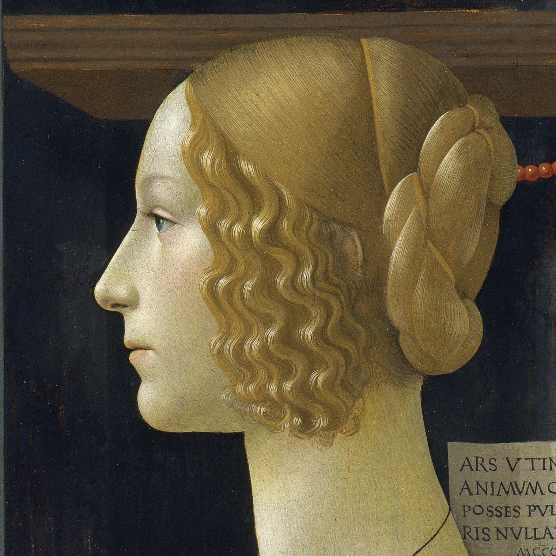 Portrait of Giovanna by Domenico Ghirlandaio, 3d Printed with texture and brush strokes looks like original oil-painting, code:084