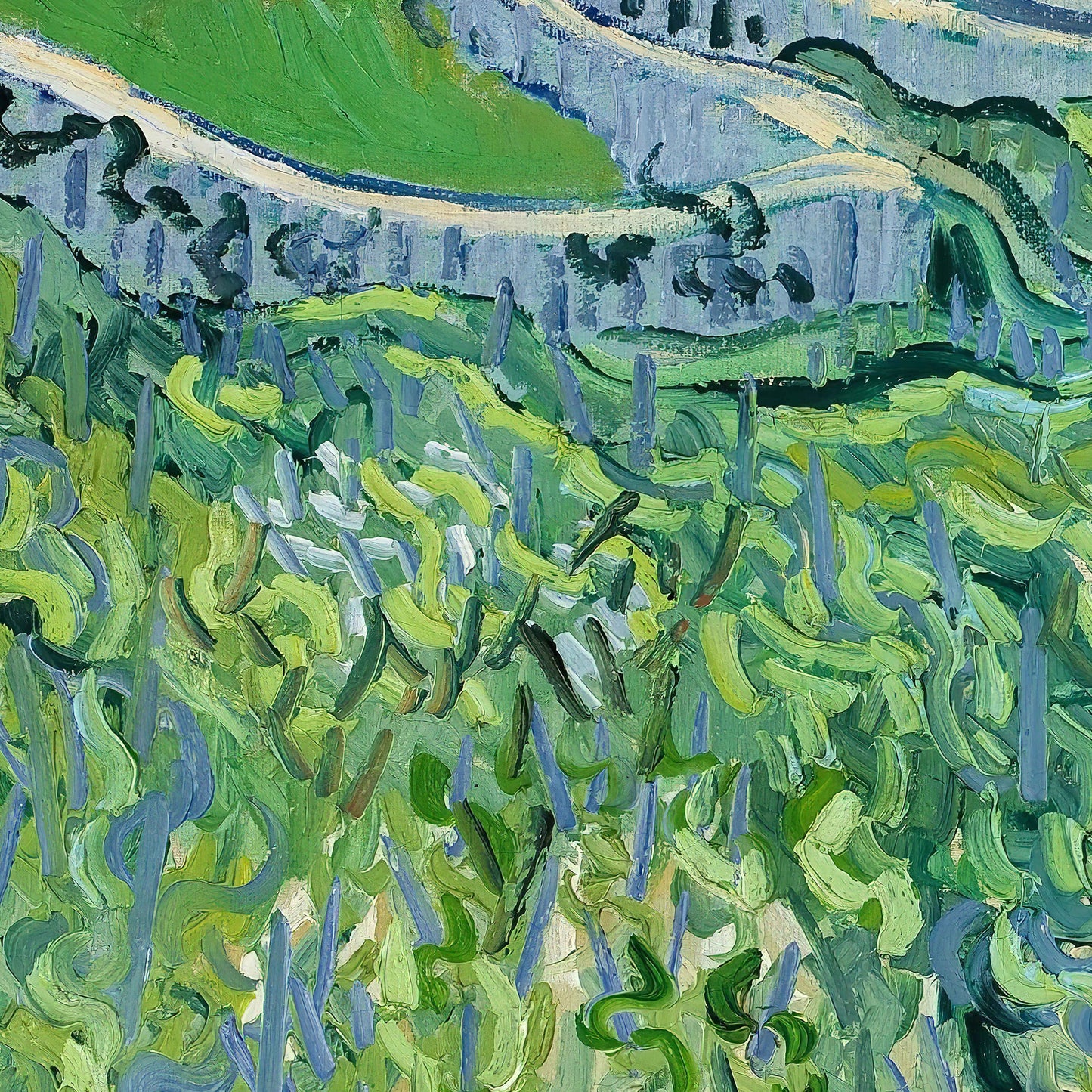 Vineyards at Auvers by Vincent Van Gogh, 3d Printed with texture and brush strokes looks like original oil-painting, code:068
