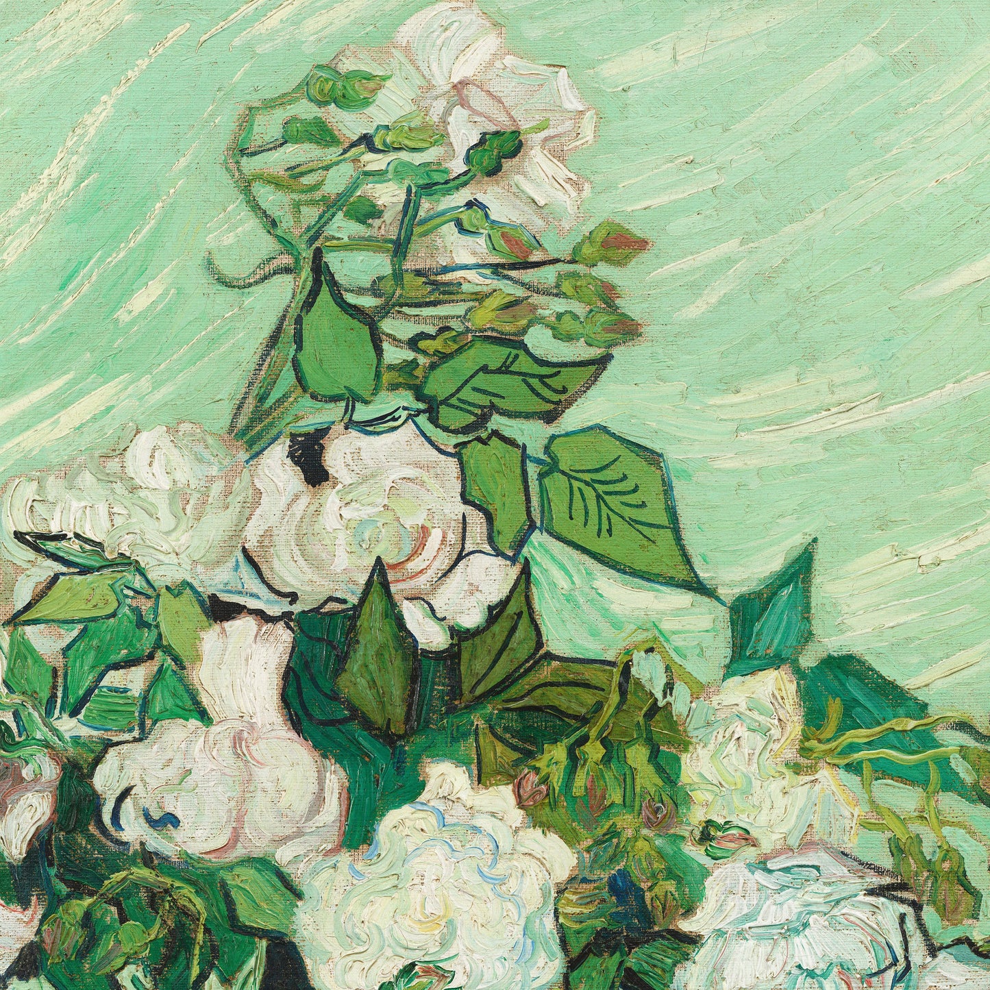 Roses by Vincent Van Gogh, 3d Printed with texture and brush strokes looks like original oil-painting, code:062