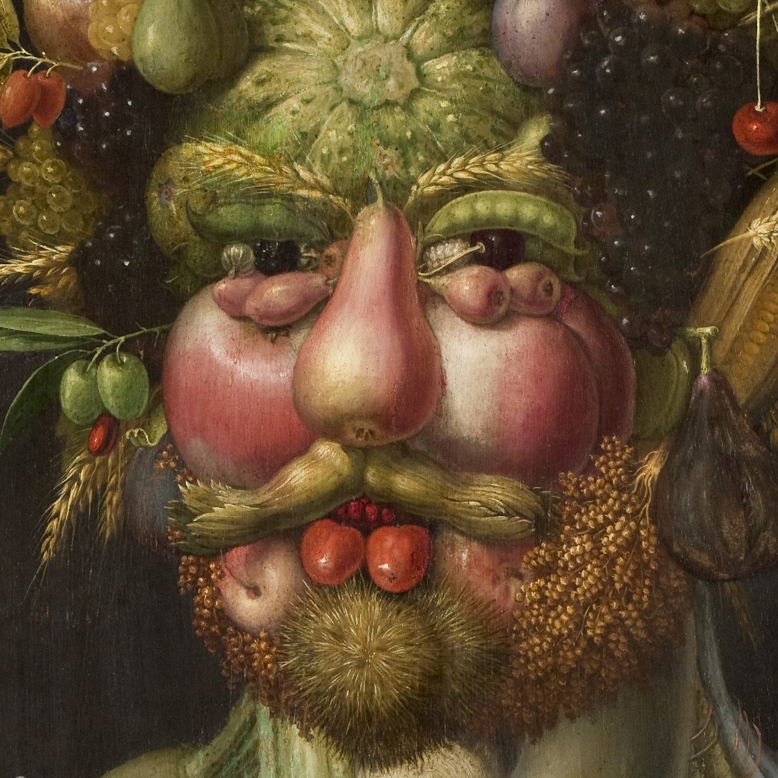 Rudolf II by Giuseppe Arcimboldo, 3d Printed with texture and brush strokes looks like original oil-painting, code:102