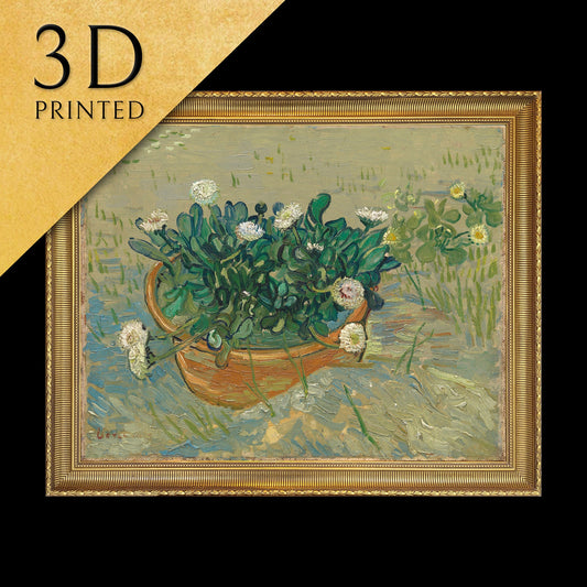 Daisies, Arles by Vincent van Gogh, 3d Printed with texture and brush strokes looks like original oil-painting, code:422