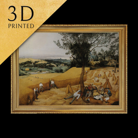The Harvesters by Pieter Brueghel, 3d Printed with texture and brush strokes looks like original oil-painting, code:199
