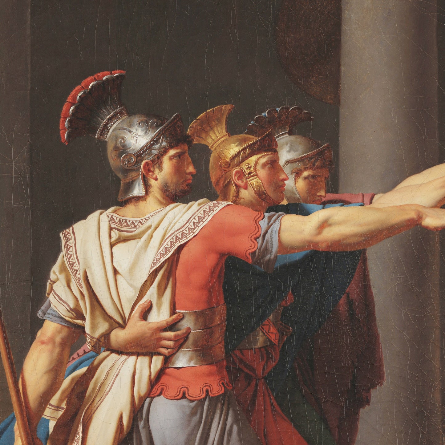 The Oath of the Horatii by Jacques-Louis David, 3d Printed with texture and brush strokes looks like original oil-painting, code:115