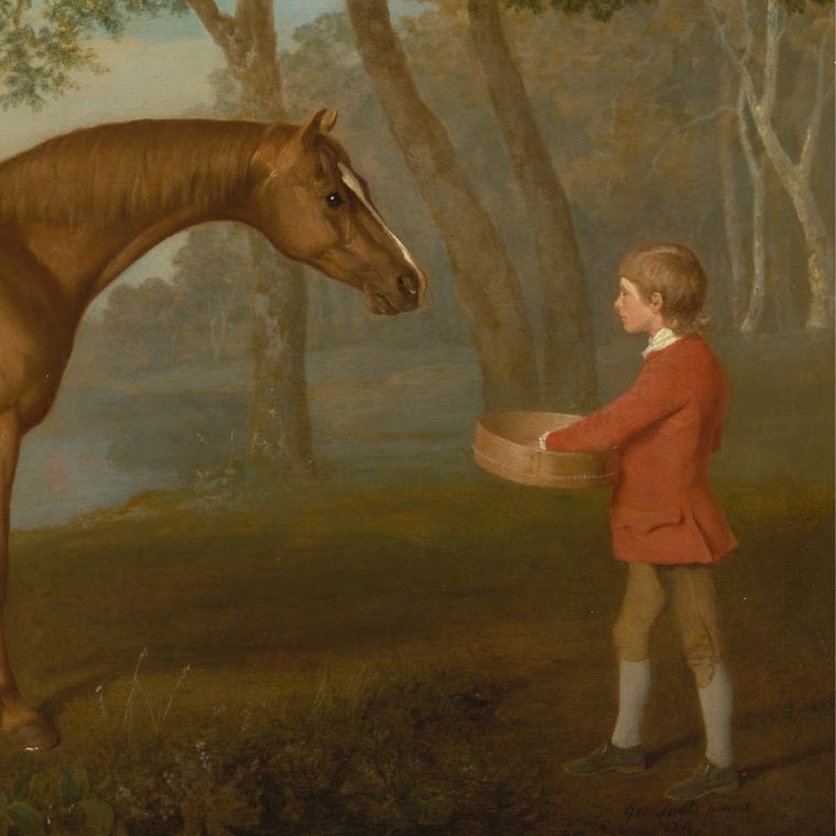 Pumpkin with a Stable-lad by George Stubbs, 3d Printed with texture and brush strokes looks like original oil-painting, code:154