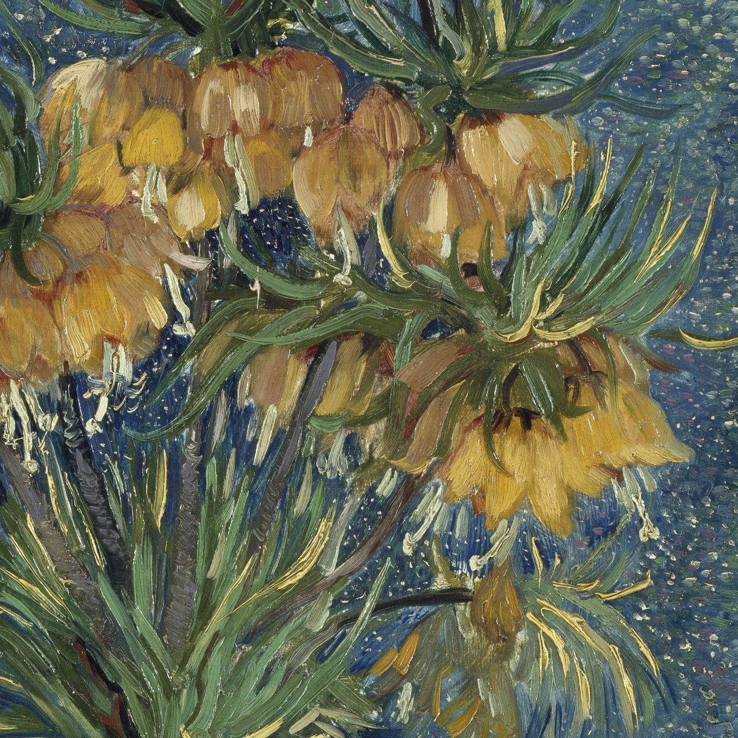 Imperial Fritillaries by Vincent Van Gogh, 3d Printed with texture and brush strokes looks like original oil-painting, code:165