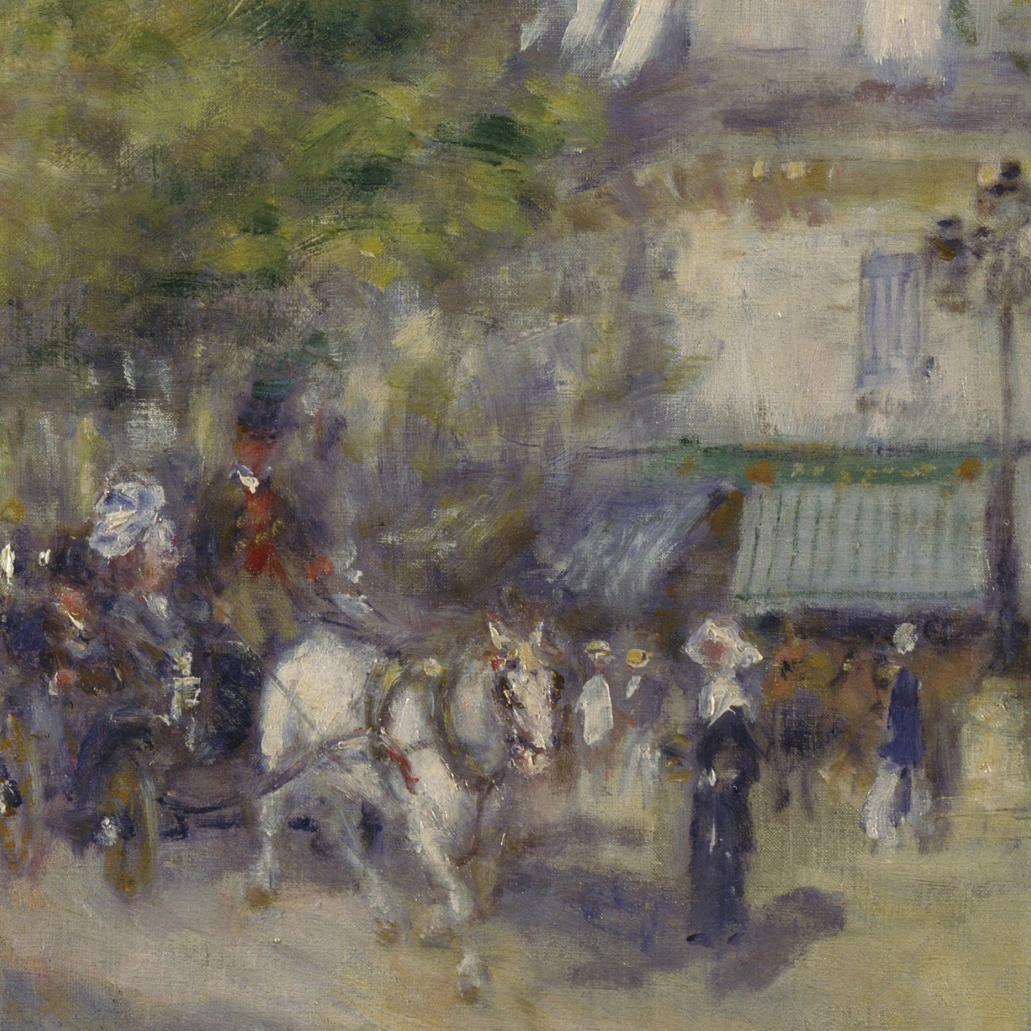 The Grands Boulevards by Pierre Auguste Renoir, 3d Printed with texture and brush strokes looks like original oil-painting, code:198