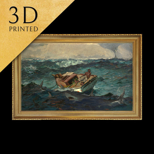 The Gulf Stream by Winslow Homer, 3d Printed with texture and brush strokes looks like original oil-painting, code:204