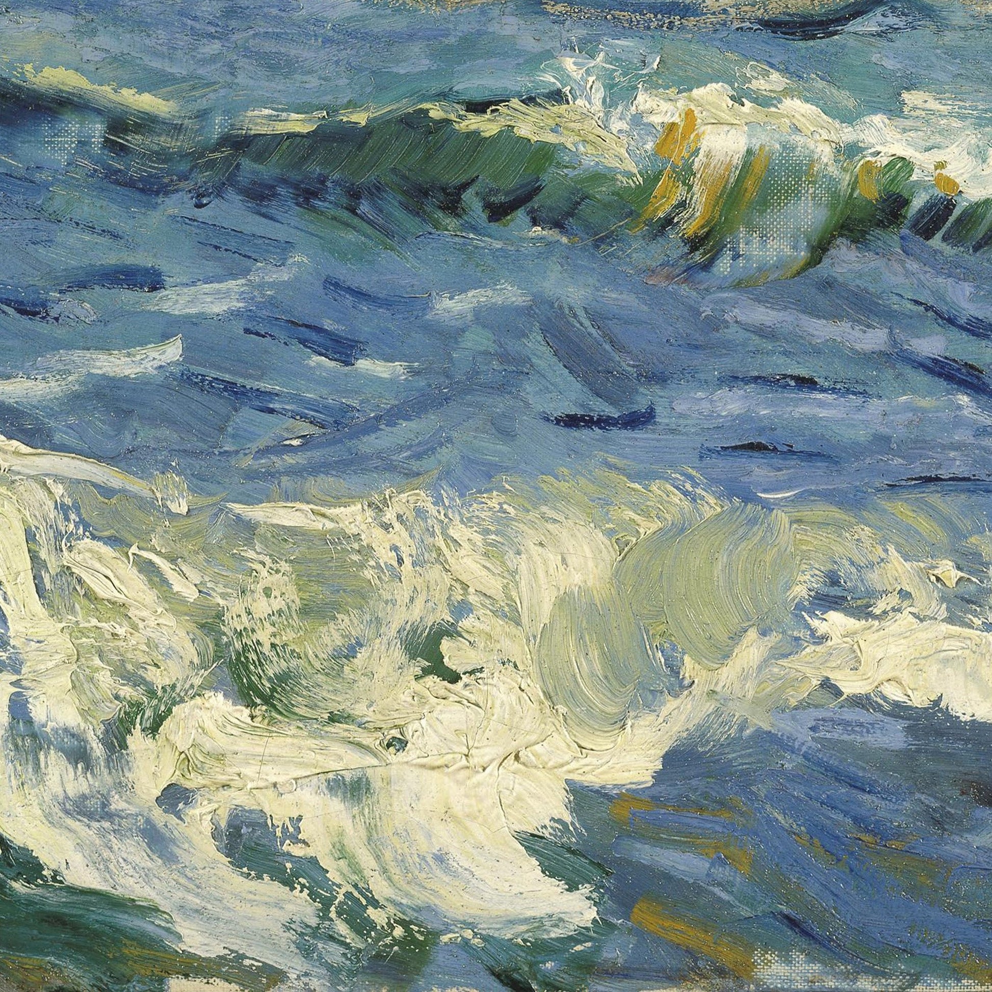 Seascape near Les Saintes Maries by Vincent Van Gogh, 3d Printed with texture and brush strokes looks like original oil-painting, code:226