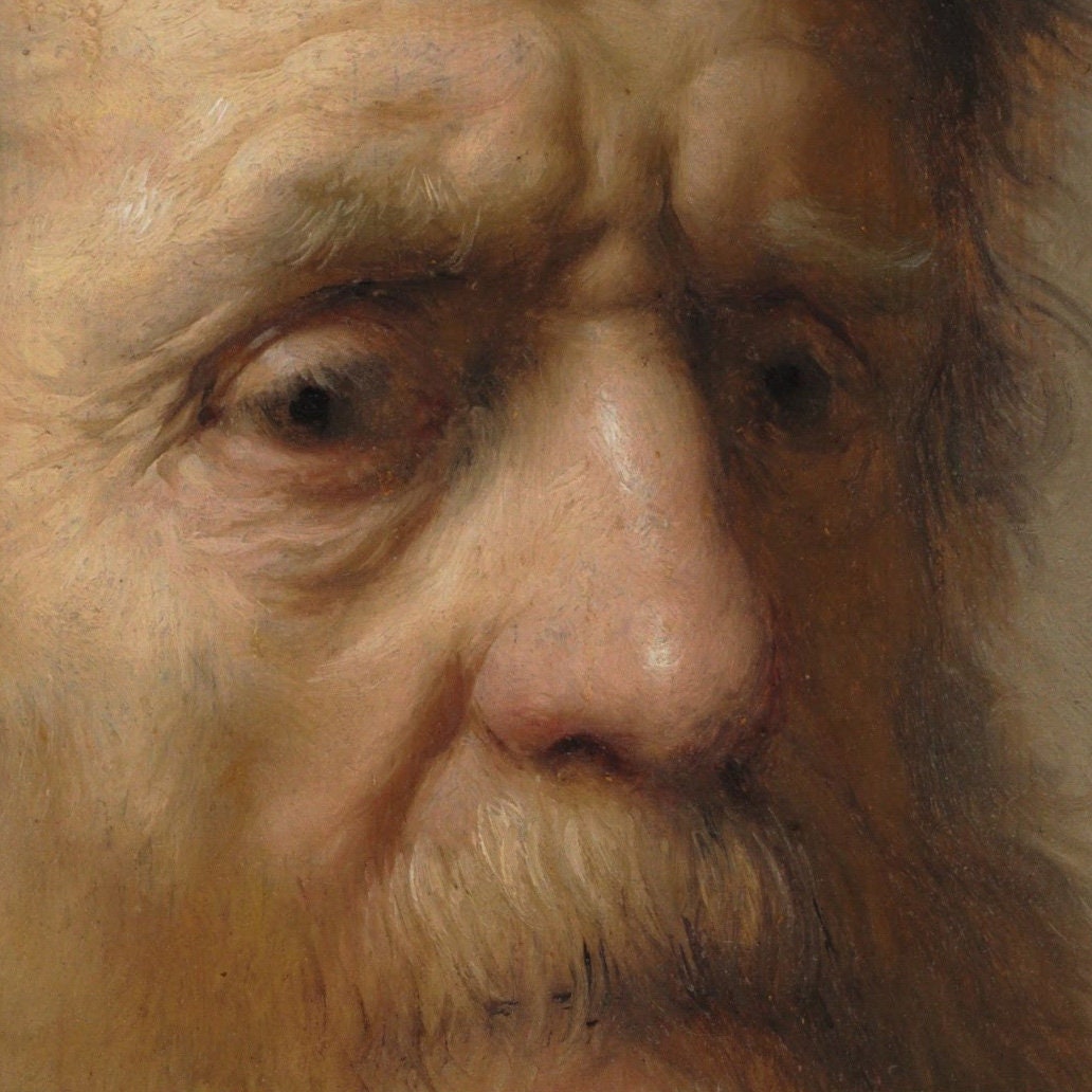 Portrait of an Old Man by Rembrandt, 3d Printed with texture and brush strokes looks like original oil-painting, code:233