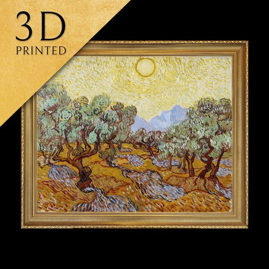 Olive Tress by Vincent Van Gogh, 3d Printed with texture and brush strokes looks like original oil-painting, code:225