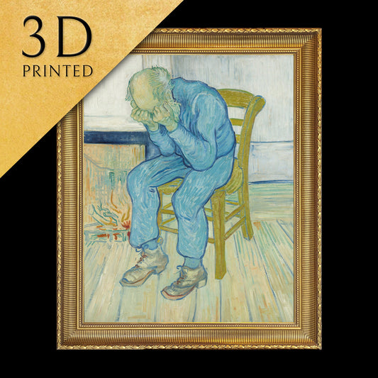 Sorrowing Old Man by Vincent van Gogh, 3d Printed with texture and brush strokes looks like original oil-painting, code:410