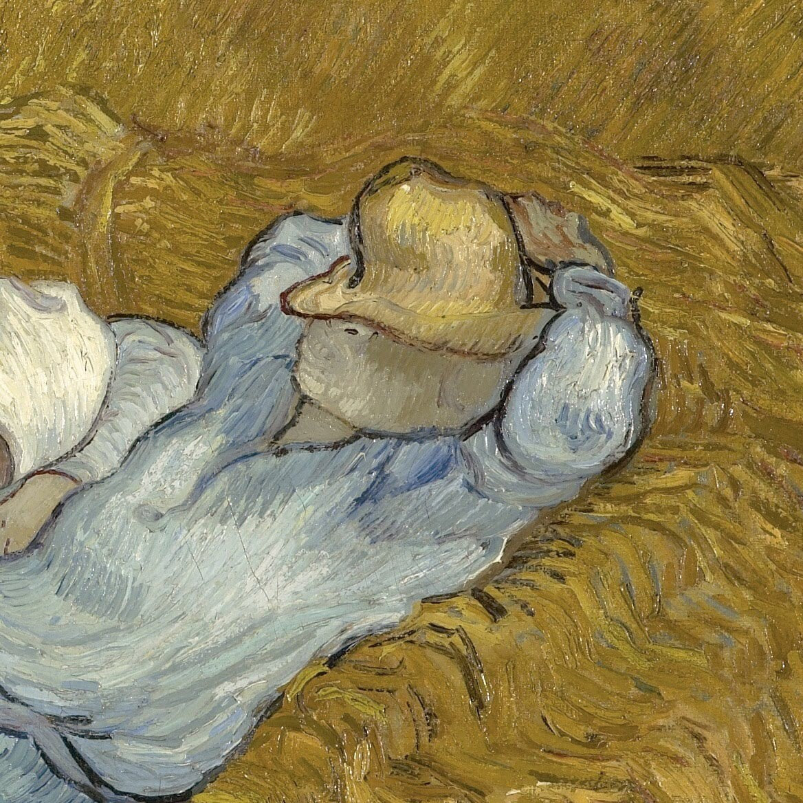 The Siesta by Vincent Van Gogh, 3d Printed with texture and brush strokes looks like original oil-painting, code:321