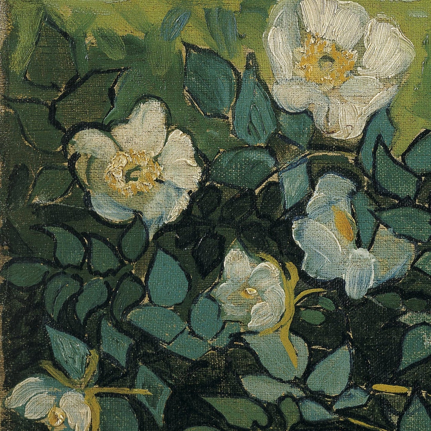Wild Roses by Vincent Van Gogh, 3d Printed with texture and brush strokes looks like original oil-painting, code:331