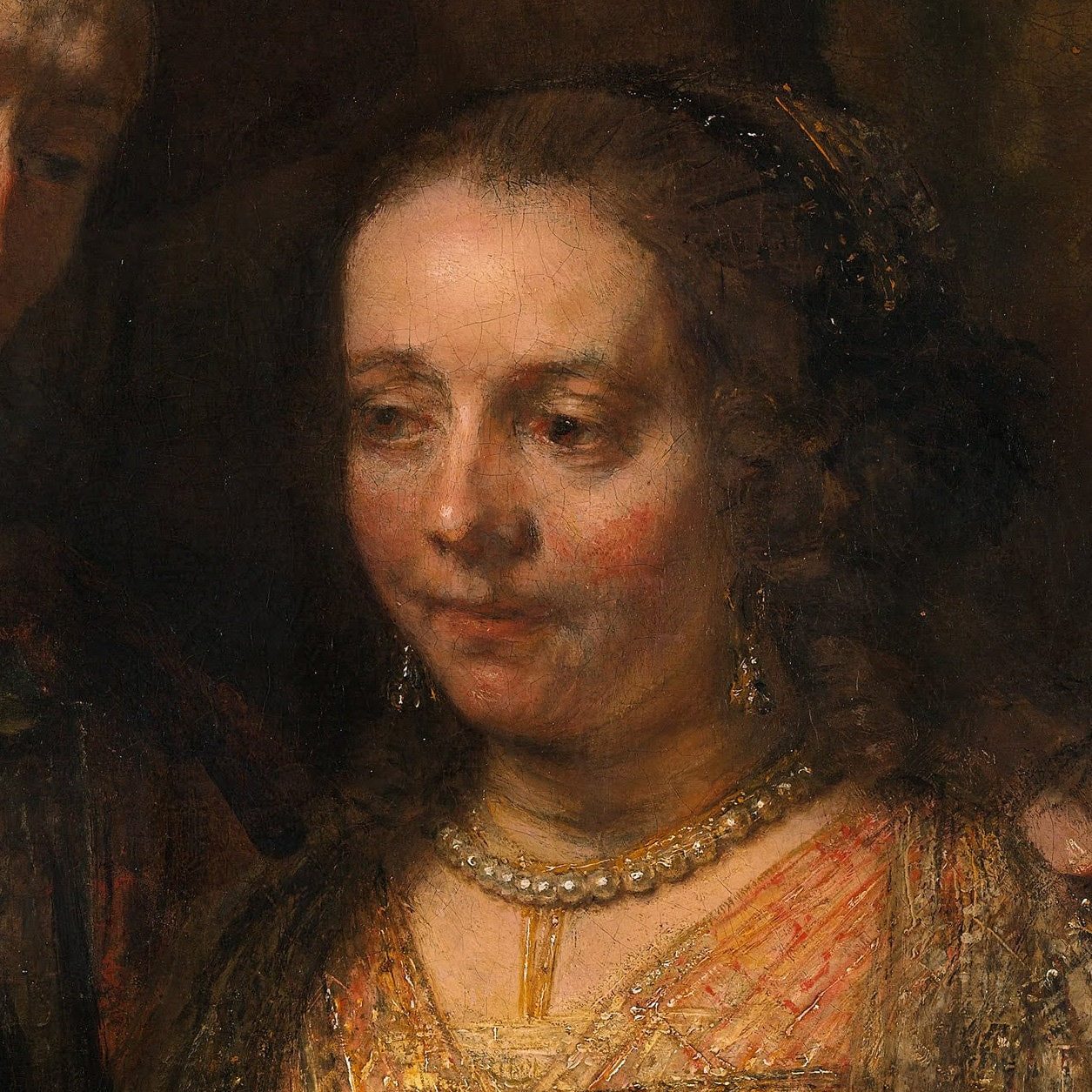 Isaac and Rebecca by Rembrandt, 3d Printed with texture and brush strokes looks like original oil-painting, code:344