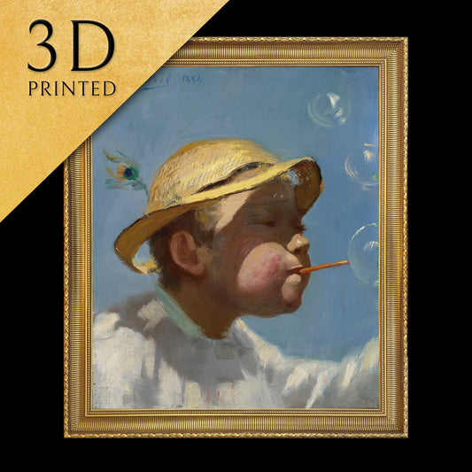The Bubble Boy by Paul Peel, 3d Printed with texture and brush strokes looks like original oil-painting, code:173