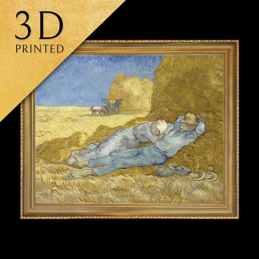The Siesta by Vincent Van Gogh, 3d Printed with texture and brush strokes looks like original oil-painting, code:321
