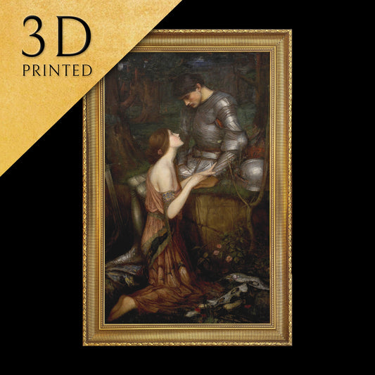 Lamia by John Waterhouse, 3d Printed with texture and brush strokes looks like original oil-painting, code:250