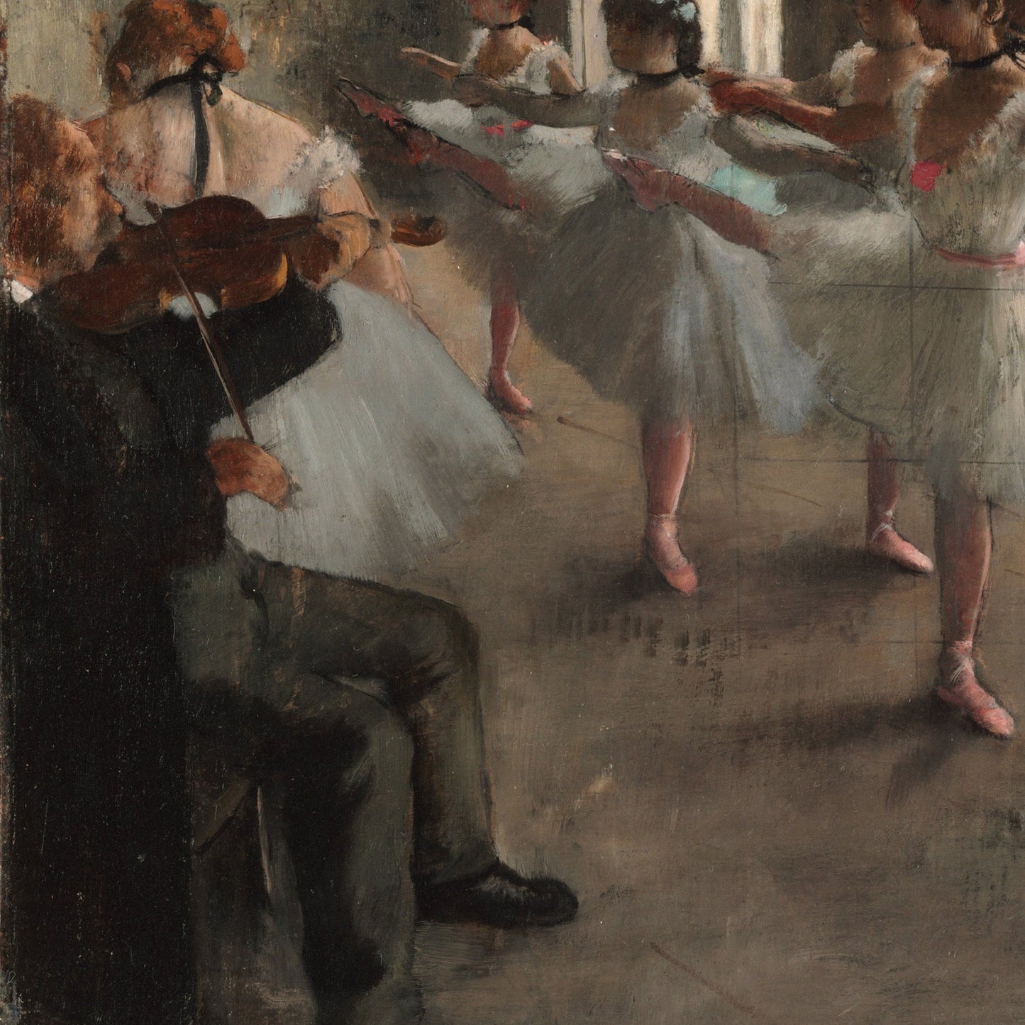 The Rehearsal by Edgar Degas, 3d Printed with texture and brush strokes looks like original oil-painting, code:374