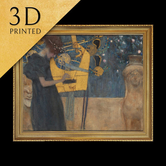Music by Gustav Klimt, 3d Printed with texture and brush strokes looks like original oil-painting, code:370