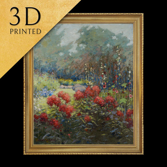 A Garden in September by Mary Hiester Reid, 3d Printed with texture and brush strokes looks like original oil-painting, code:296