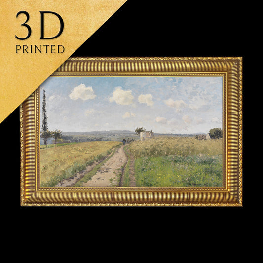 June Morning at Pontoise by Camille Pissarro, 3d Printed with texture and brush strokes looks like original oil-painting, code:394