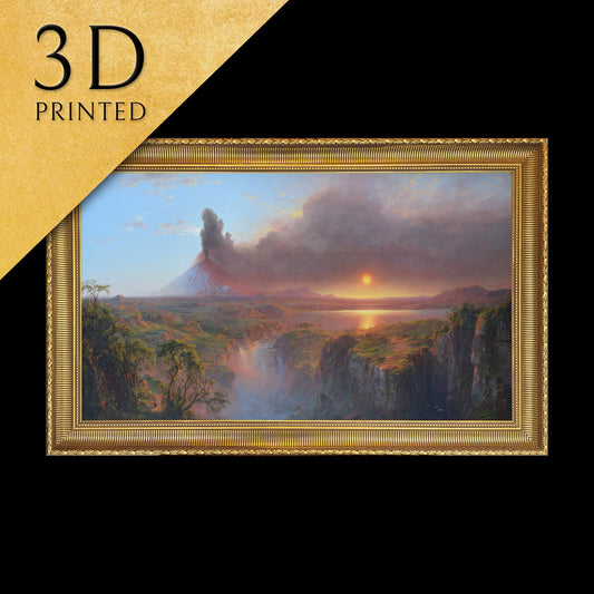 Cotopaxi by DeWitt Boutelle and Frederic Church, 3d Printed with texture and brush strokes looks like original oil-painting, code:395