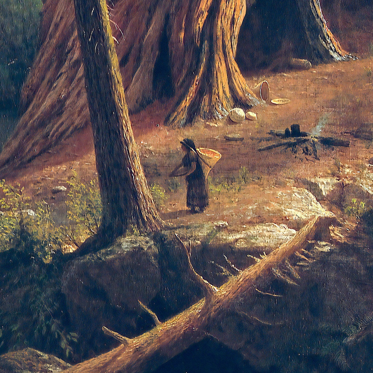 Giant Redwood Trees of California by Albert Bierstadt, 3d Printed with texture and brush strokes looks like original oil-painting, code:001